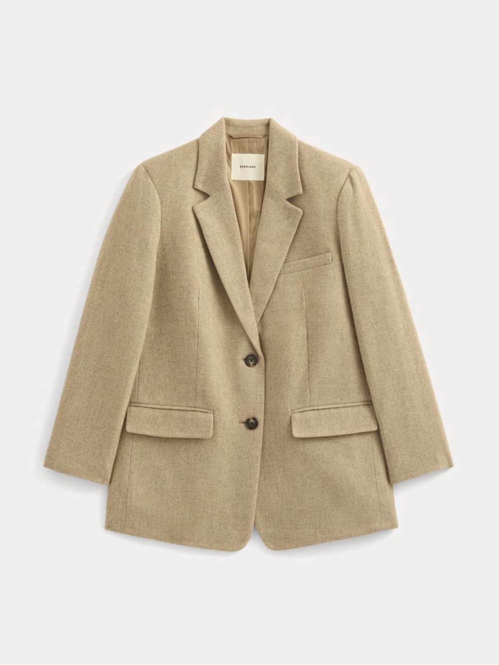 Everlane Tan Wool-Blend Single-Breasted Blazer - Picture 7 of 7
